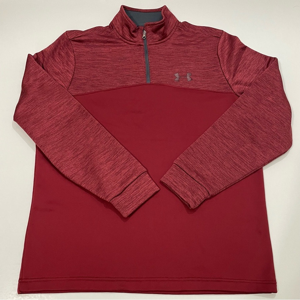 Under Armour Mens Quarter Zip‎ Pullover Burgundy Maroon Fleece Sweater Medium MD